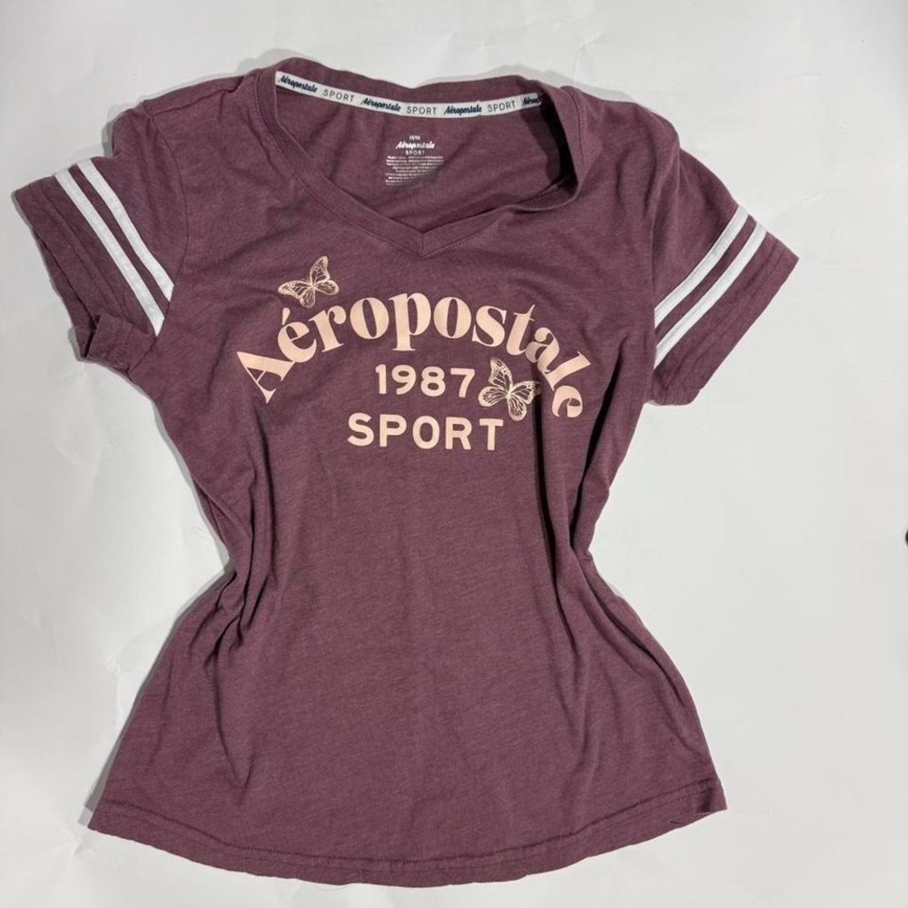 Aeropostale Purple & White Aeropostale Baby Tee
